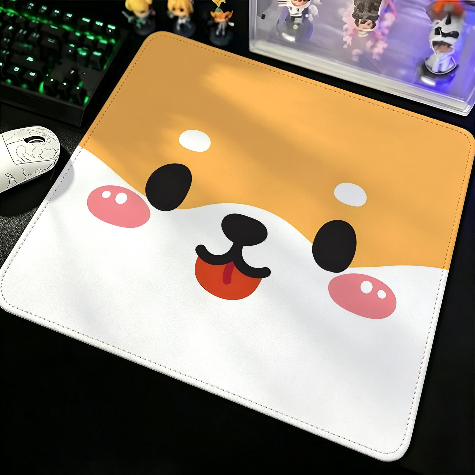 Esports Gaming Laptop - แผ่นรองเล่นเกมลายสัตว์น่ารักสไตล์มินิมอล ขอบเย็บเสริมความแข็งแรง ขนาด S/M/L แผ่นรองโต๊ะแล็ปท็อปแบบพกพาสำหรับสำนักงานและอีสปอร์ต