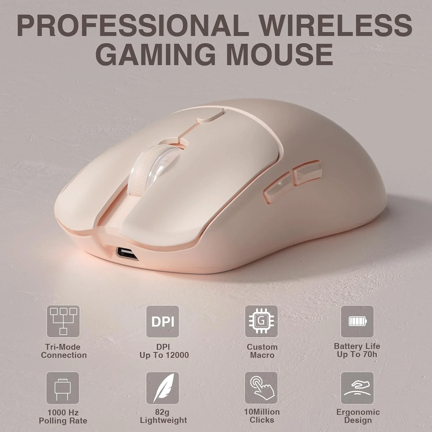 Esports Gaming Mouse - AULA SC580X ไตร-โหมดเมาส์เกมมิ่งไร้สาย 12000DPI PAW3325 500mAh