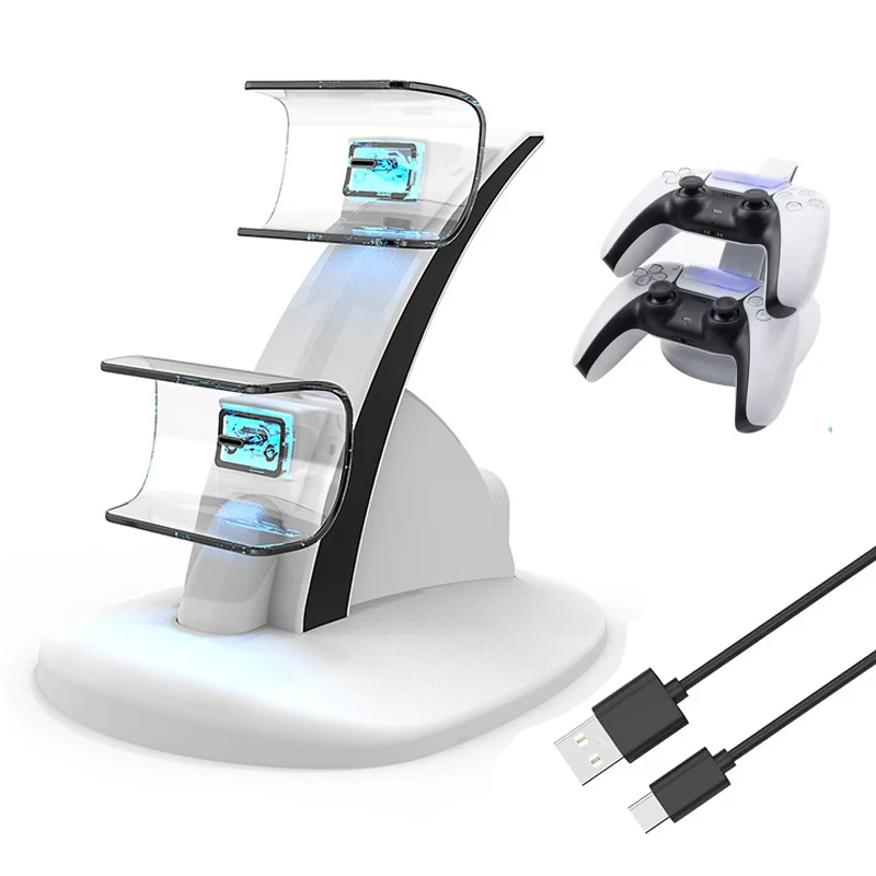 Controller Charging Stand - แท่นชาร์จเร็วสำหรับจอยควบคุมคู่ของ Sony PS5 สำหรับจอยไร้สาย PS5 แท่นวางชาร์จ