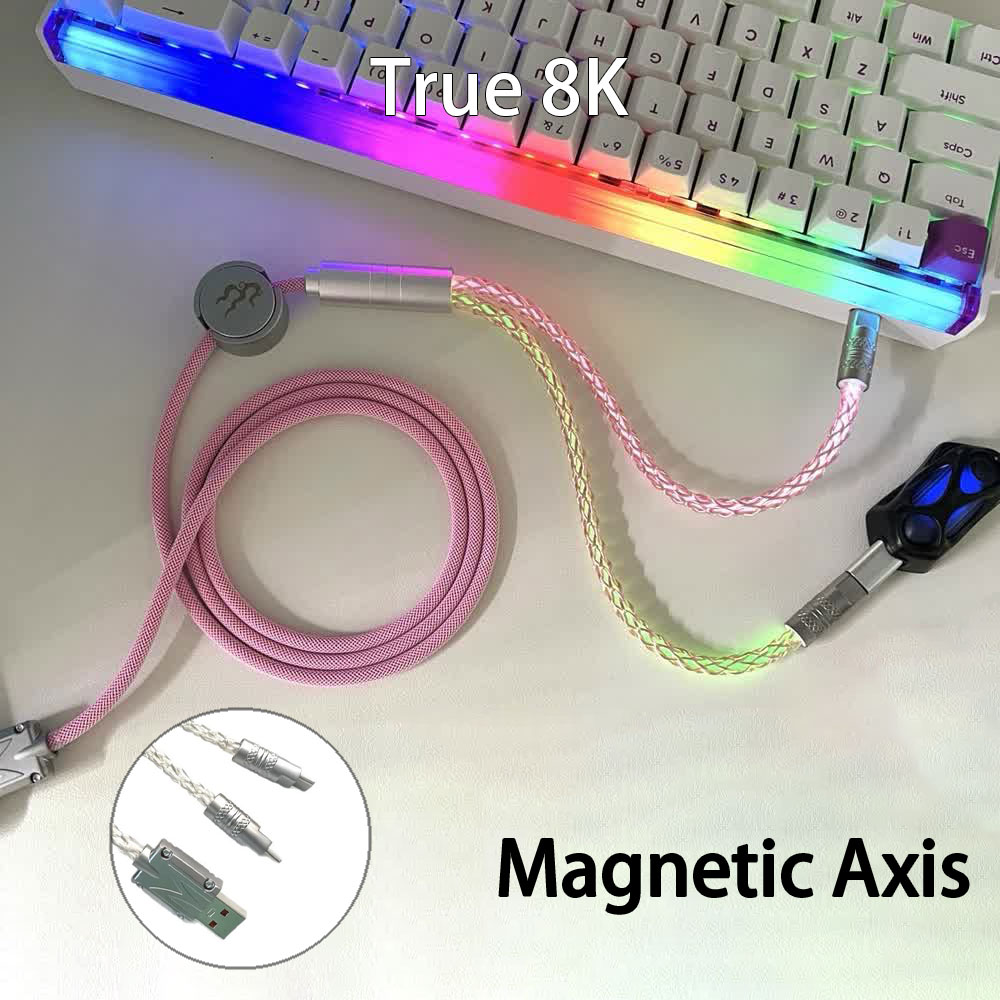 Esports Gaming Splitter - สายคีย์บอร์ดแม่เหล็ก 8k Magnetic Lighting รองรับการเชื่อมต่อแบบคู่ 1