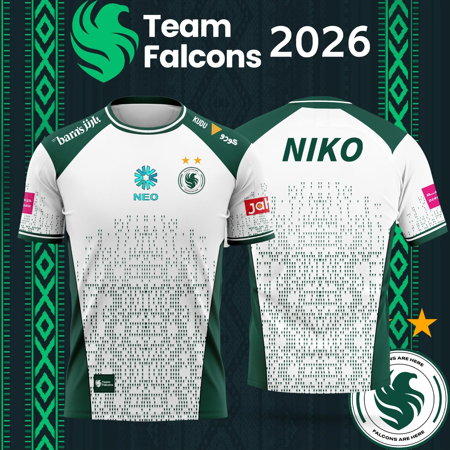 Esports Gaming Top - เสื้อทีมฟอลคอนส์ นิโก้ อีสปอร์ตส์ ลายพิกเซล รุ่น Family