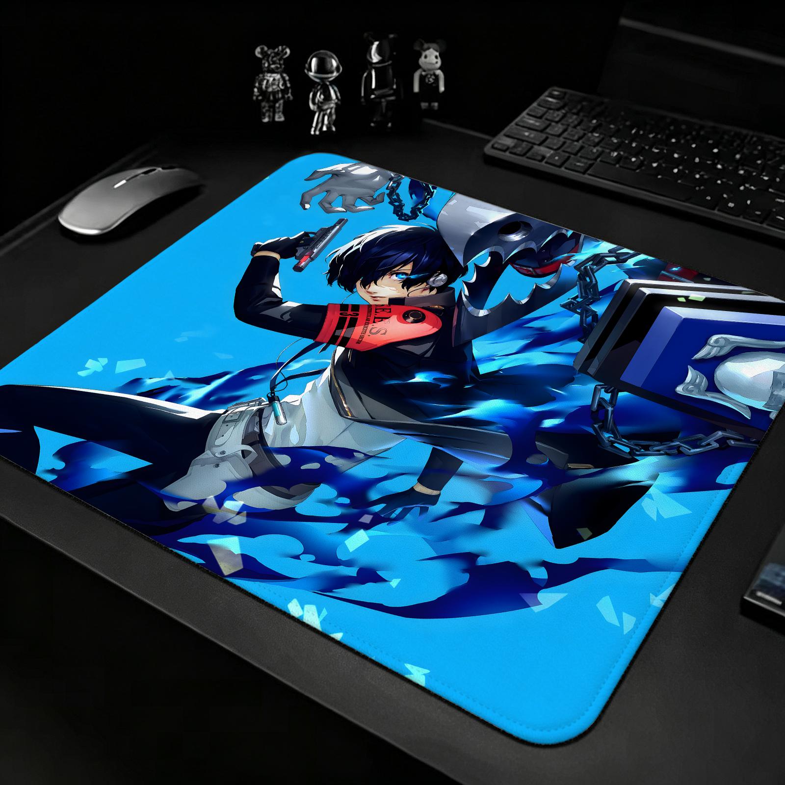 Esports Gaming Laptop - แผ่นรองเล่นเกมขนาด S/M/L ขอบเย็บเสริมความแข็งแรง แผ่นรองกันลื่นแบบพกพาสำหรับเล่นเกม Persona 3