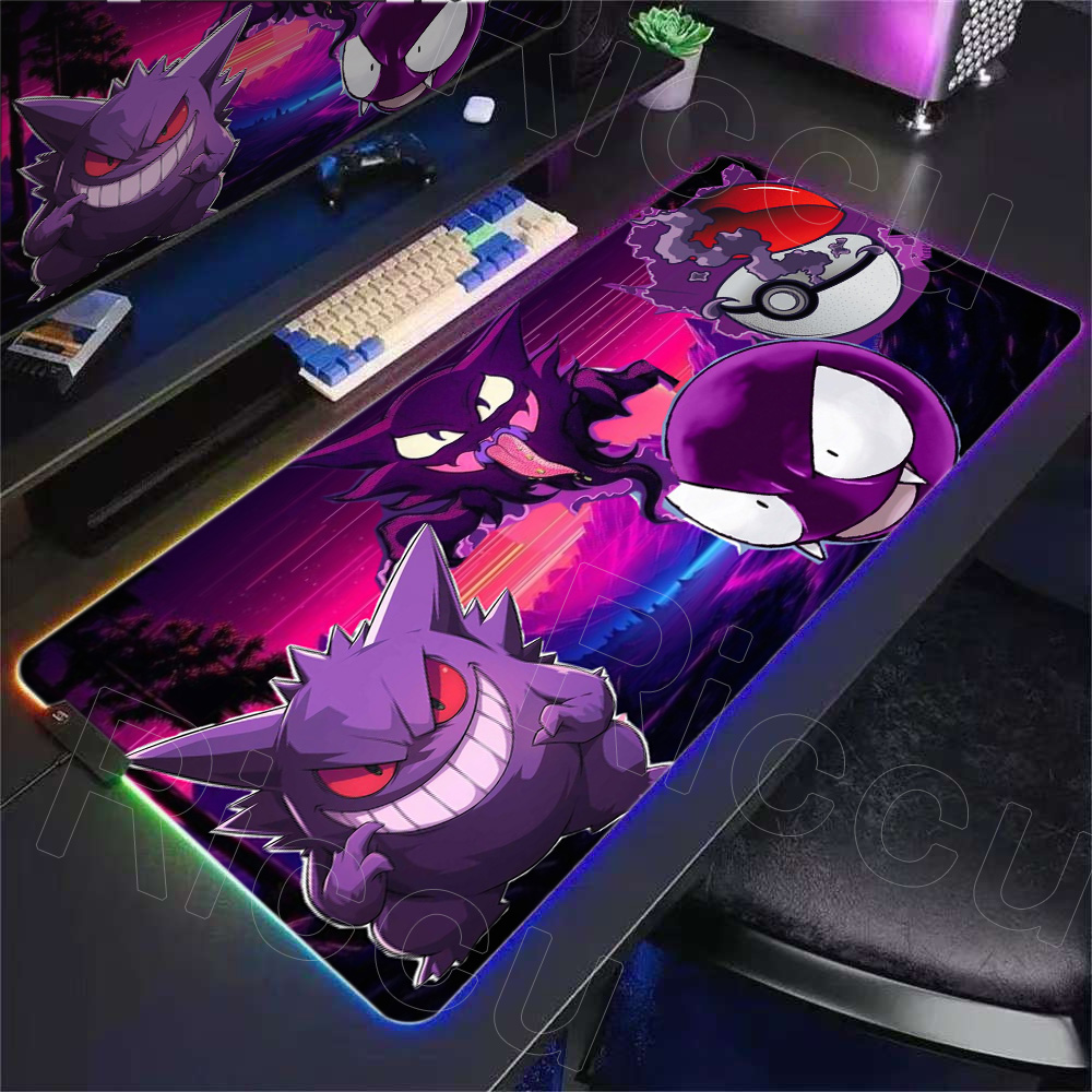 Esports Gaming Top - แผ่นรองเมาส์ลายโปเกมอน เก็นการ์ รุ่น 2026 แบบมีไฟ RGB