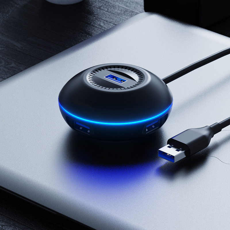 Esports Gaming Splitter - USB3.0Hub, ตัวขยายพอร์ต USB 4 พอร์ต, แหล่งจ่ายไฟอิสระ,