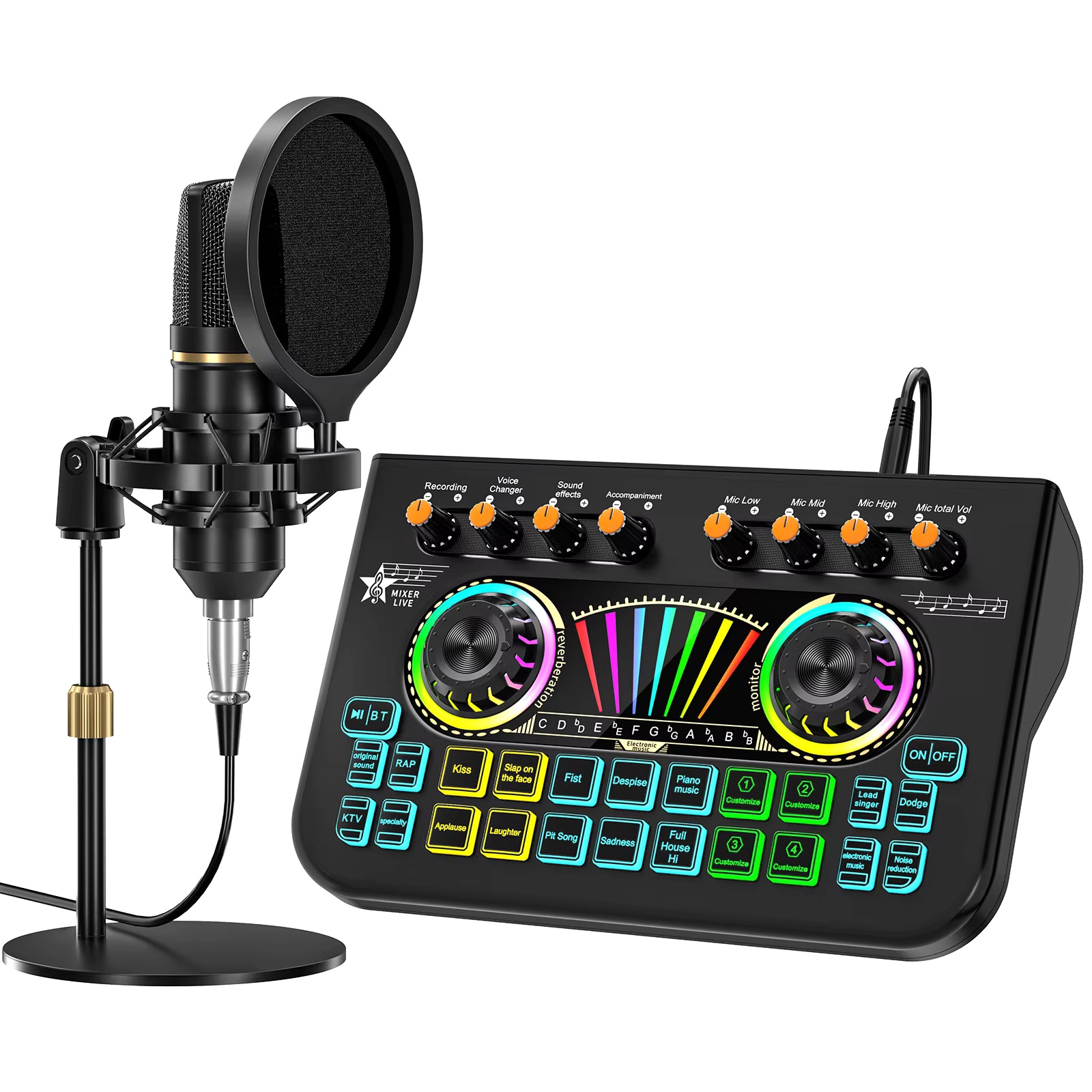 Streaming Mic Condenser - ชุดไมโครโฟนพอดแคสต์ Tenlamp X3 BM800 พร้อมไมโครโฟนคอนเดนเซอร์ขนาด 3.5