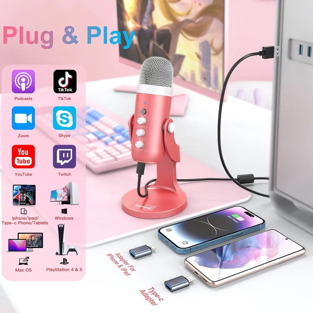 Haomuren USB คอนเดนเซอร์ไมโครโ - Streaming Mic Condenser บทวิจารณ์และราคา