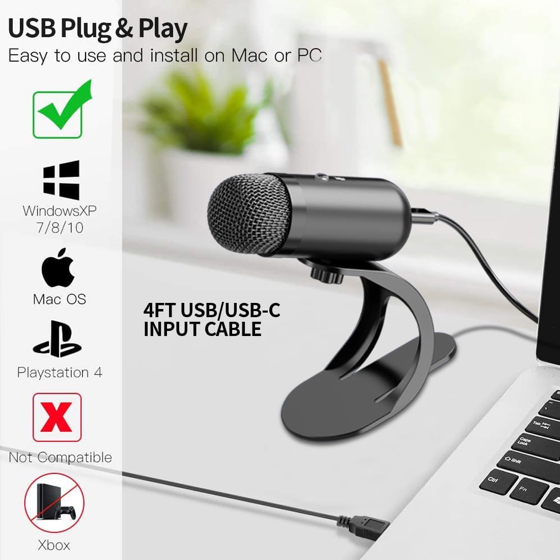 ไมโครโฟน USB แบบคอนเดนเซอร์สำห - Streaming Mic Condenser บทวิจารณ์และราคา